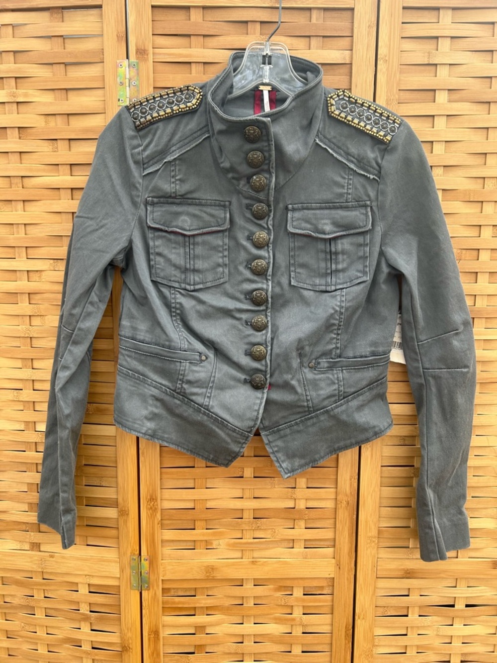 RARE! Free People Military-Style Embellished Jacket